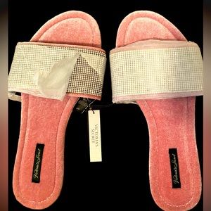New Victoria Secret sparkly slippers can be worn as house shoes or slides.